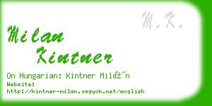 milan kintner business card